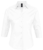 SOL'S Ladies Effect 3/4 Sleeve Fitted Shirt | White