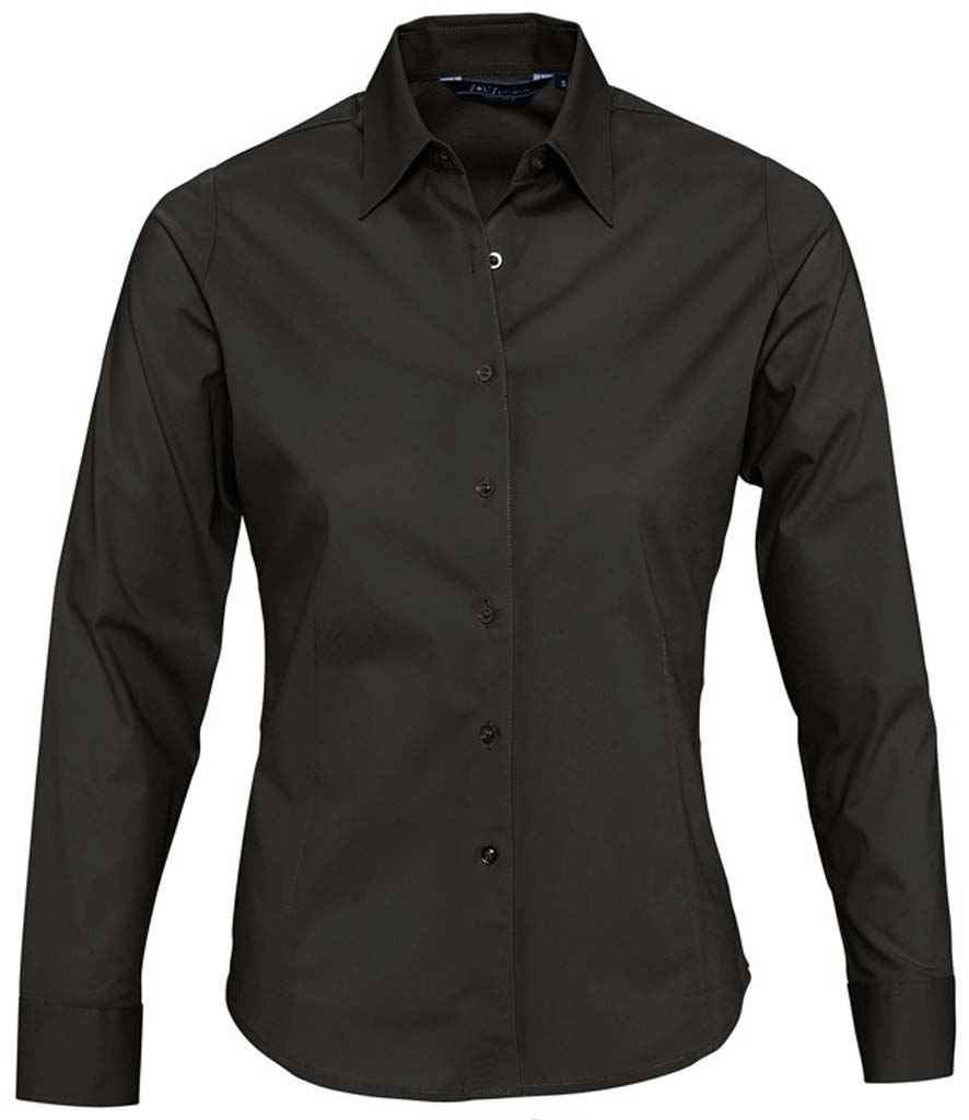 SOL'S Ladies Eden Long Sleeve Fitted Shirt | Black