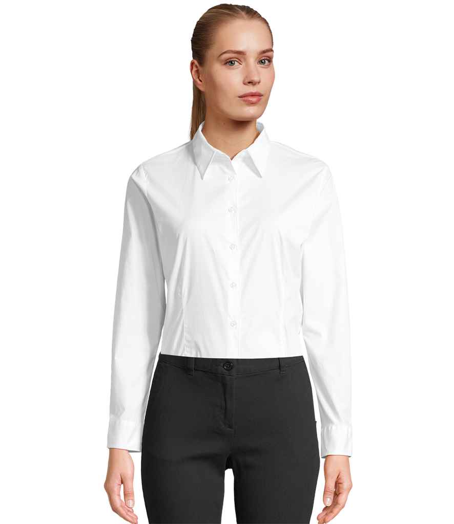 SOL'S Ladies Eden Long Sleeve Fitted Shirt | White