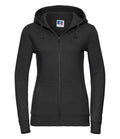Russell Ladies Authentic Zip Hooded Sweatshirt | Black