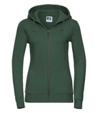 Russell Ladies Authentic Zip Hooded Sweatshirt | Bottle Green
