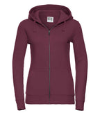 Russell Ladies Authentic Zip Hooded Sweatshirt | Burgundy