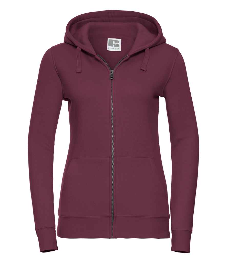 Russell Ladies Authentic Zip Hooded Sweatshirt | Burgundy