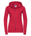 Russell Ladies Authentic Zip Hooded Sweatshirt | Classic Red
