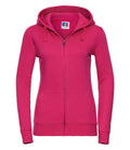Russell Ladies Authentic Zip Hooded Sweatshirt | Fuchsia