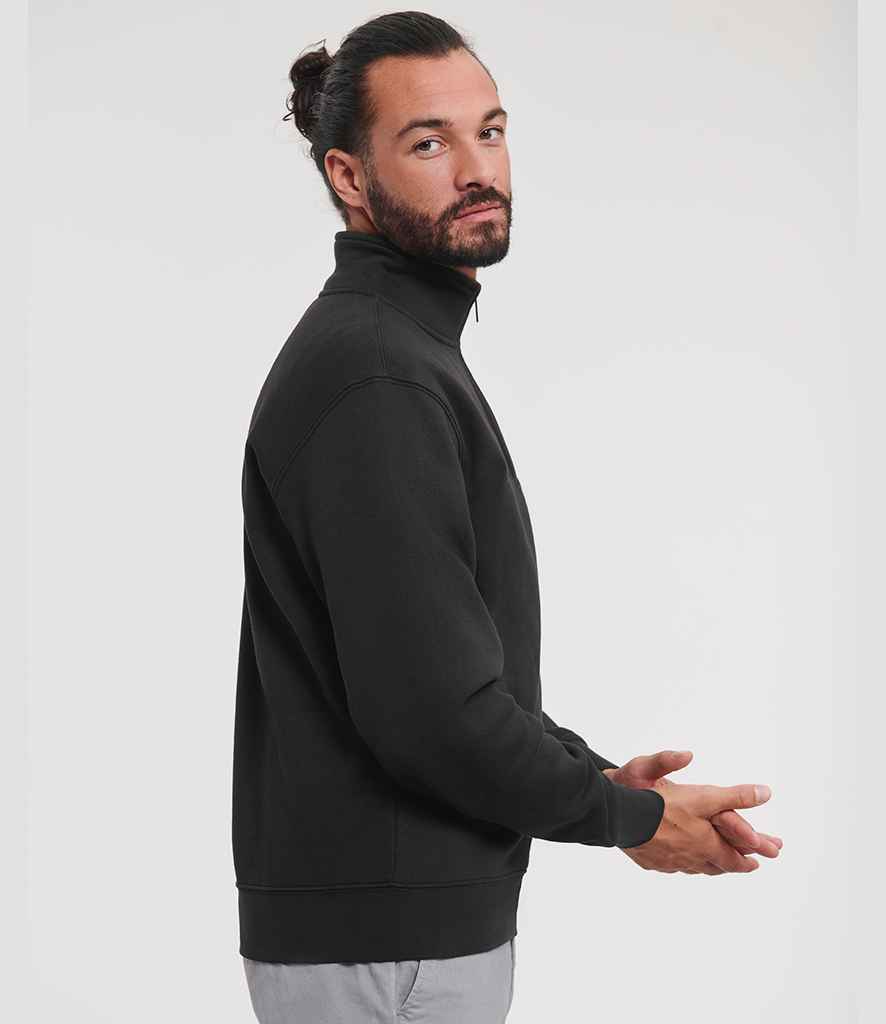 Russell Authentic Zip Neck Sweatshirt | Black