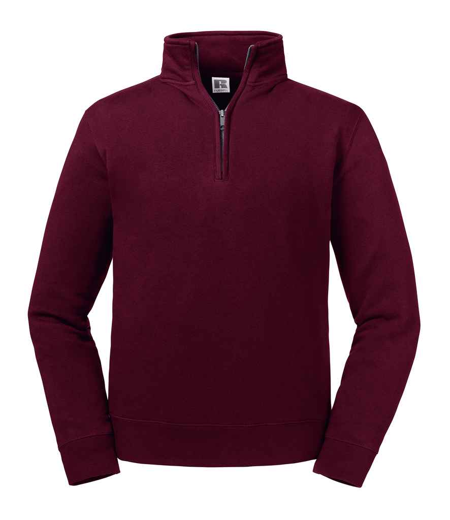 Russell Authentic Zip Neck Sweatshirt | Burgundy