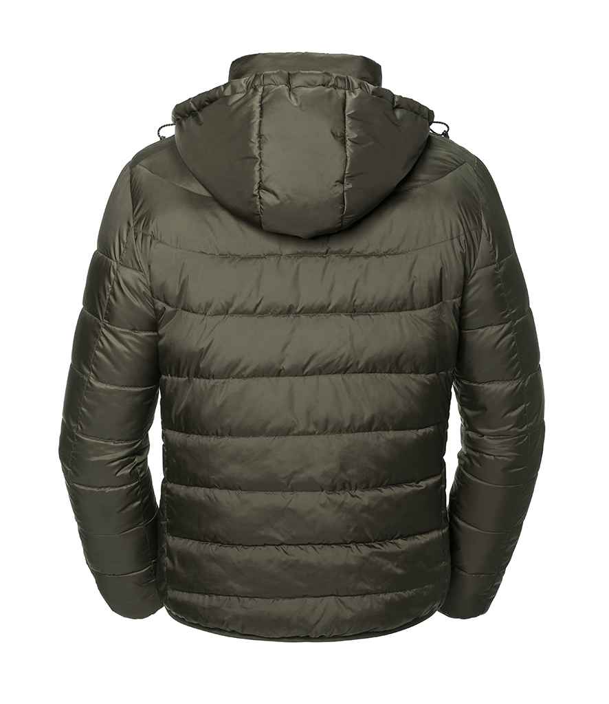 Russell Hooded Nano Padded Jacket | Dark Olive