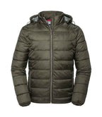 Russell Hooded Nano Padded Jacket | Dark Olive