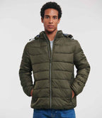 Russell Hooded Nano Padded Jacket | Dark Olive