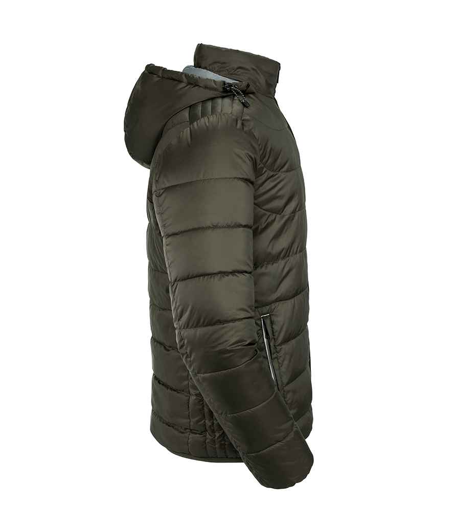 Russell Hooded Nano Padded Jacket | Dark Olive