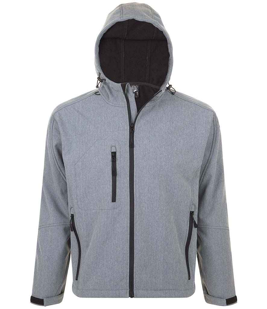 SOL'S Replay Hooded Soft Shell Jacket | Grey Marl