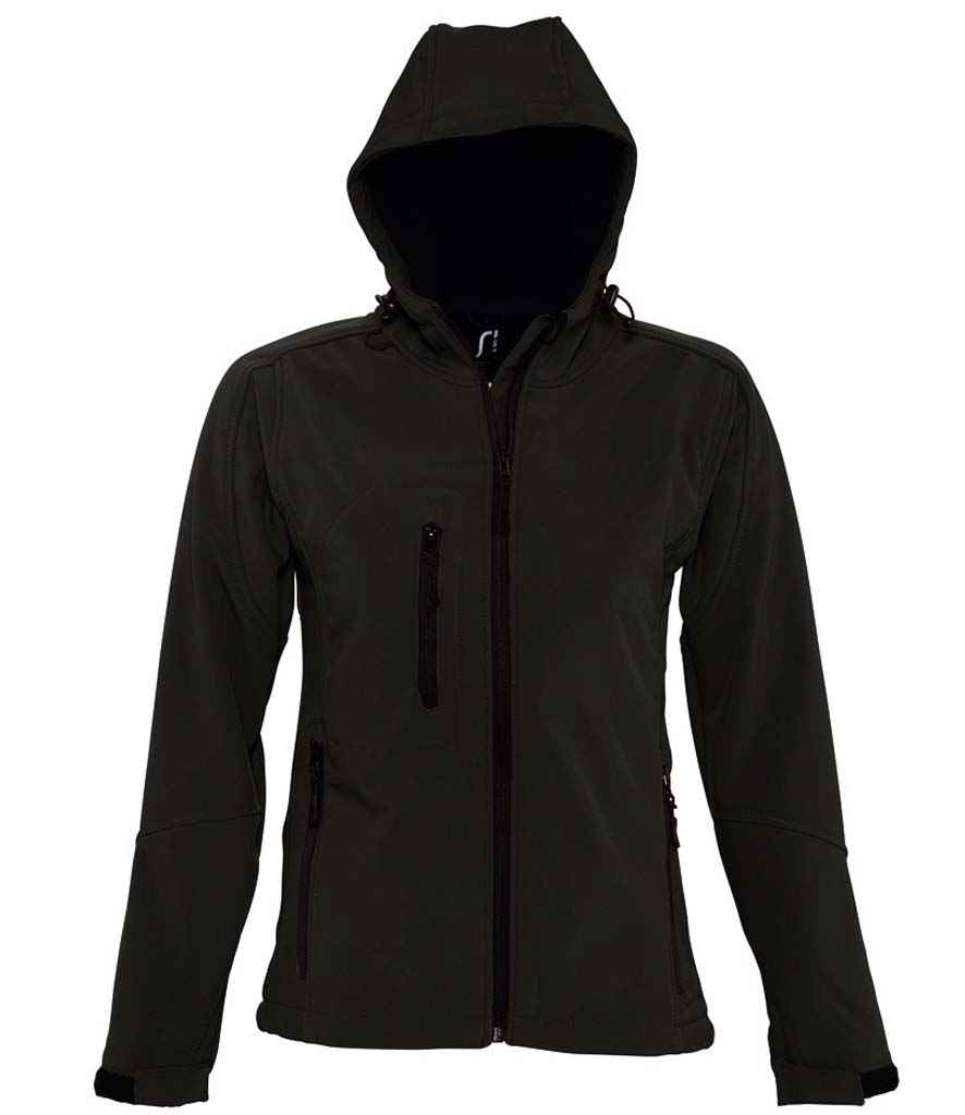 SOL'S Ladies Replay Hooded Soft Shell Jacket | Black