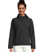 SOL'S Ladies Replay Hooded Soft Shell Jacket | Black