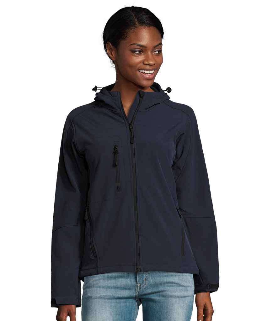 SOL'S Ladies Replay Hooded Soft Shell Jacket | French Navy