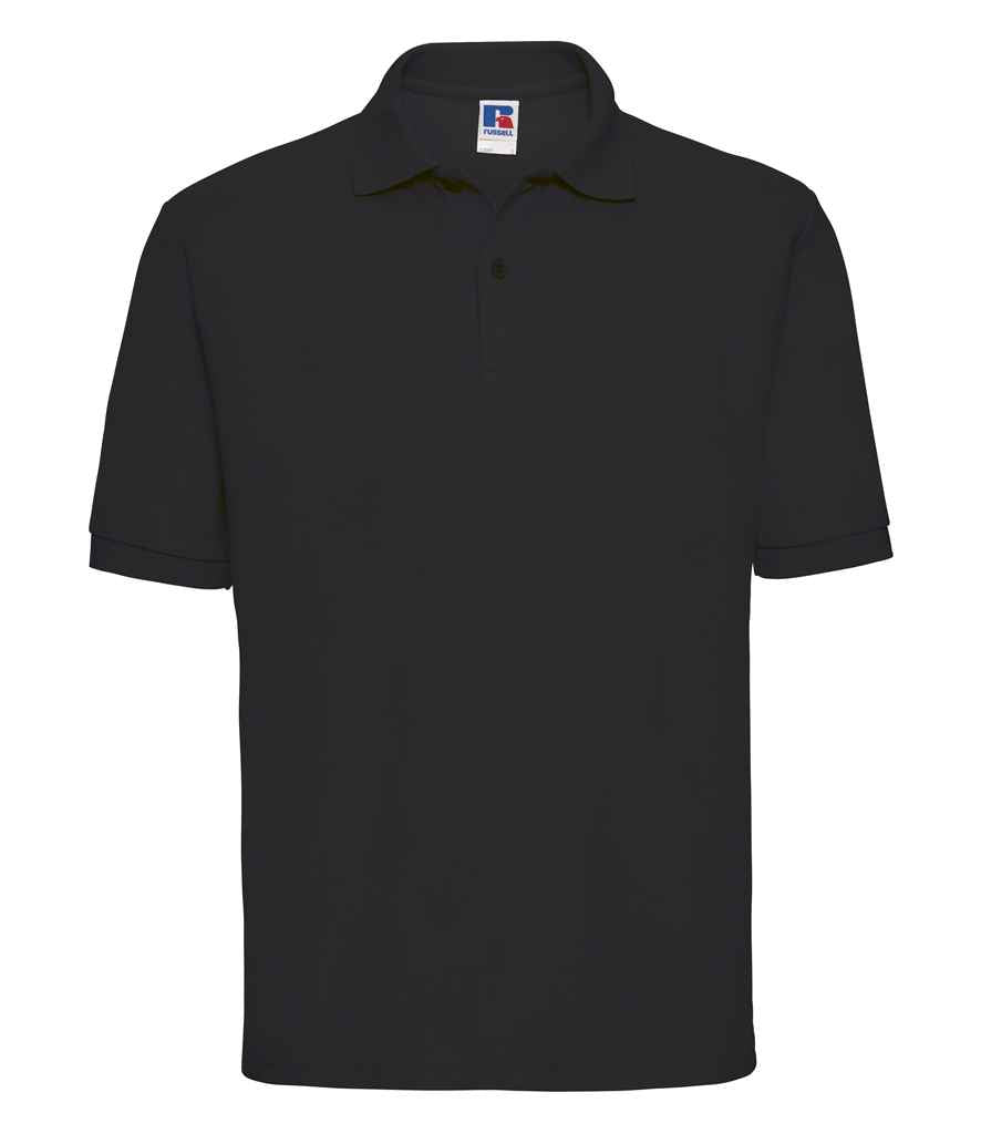 Russell Poly/Cotton Piqué Polo Shirt | Black