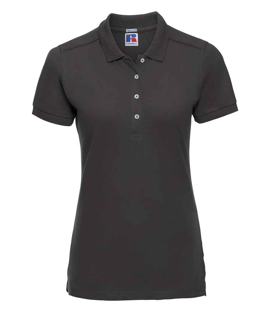 Russell Ladies Stretch Piqué Polo Shirt | Black
