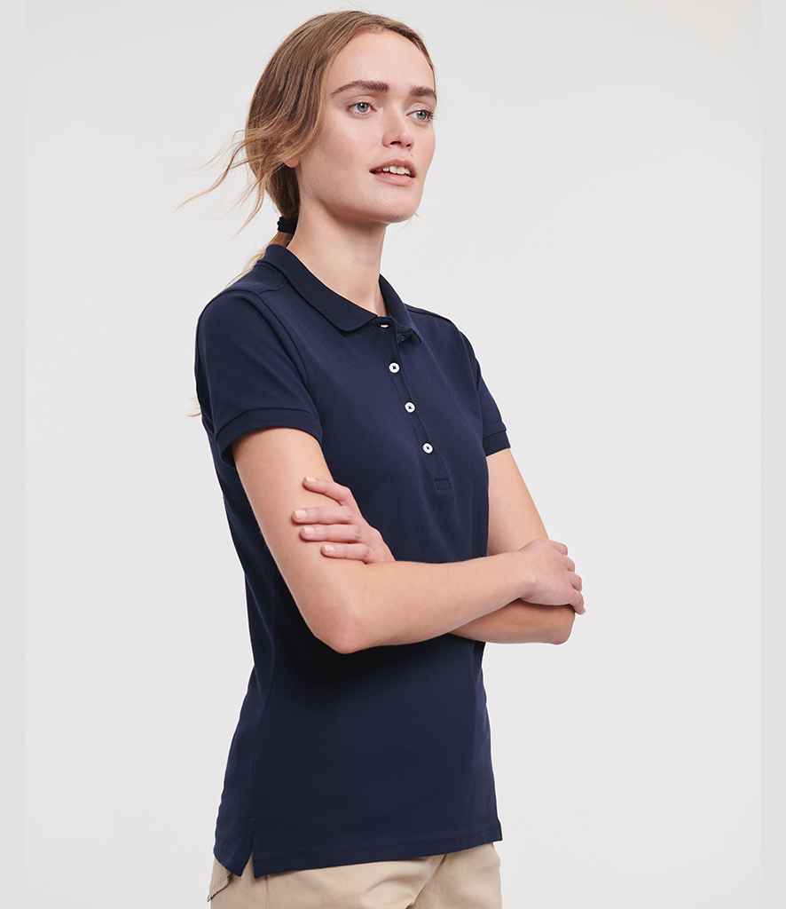 Russell Ladies Stretch Piqué Polo Shirt | French Navy