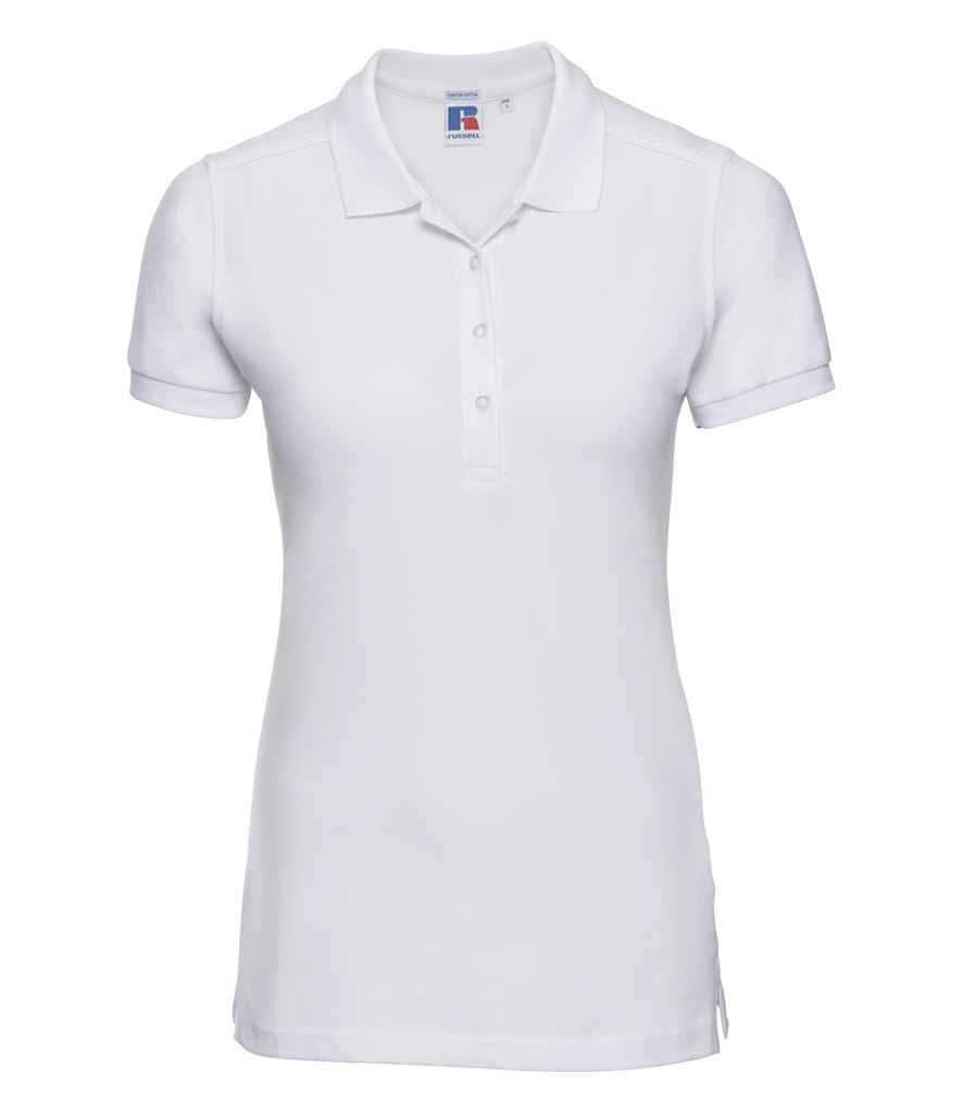 Russell Ladies Stretch Piqué Polo Shirt | White