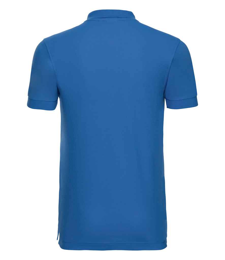 Russell Stretch Piqué Polo Shirt | Azure