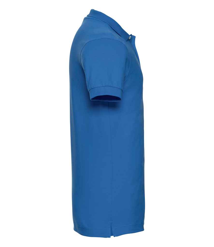 Russell Stretch Piqué Polo Shirt | Azure