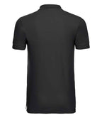 Russell Stretch Piqué Polo Shirt | Black