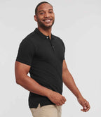 Russell Stretch Piqué Polo Shirt | Black