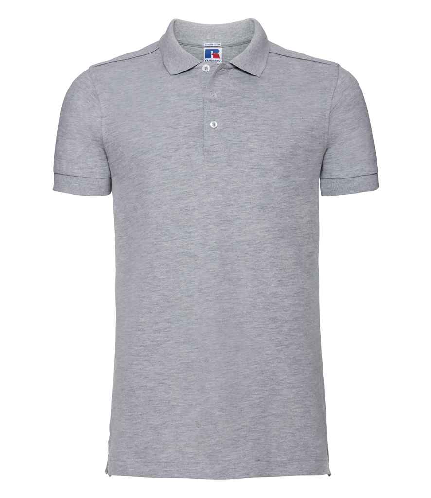Russell Stretch Piqué Polo Shirt | Light Oxford