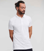 Russell Stretch Piqué Polo Shirt | White