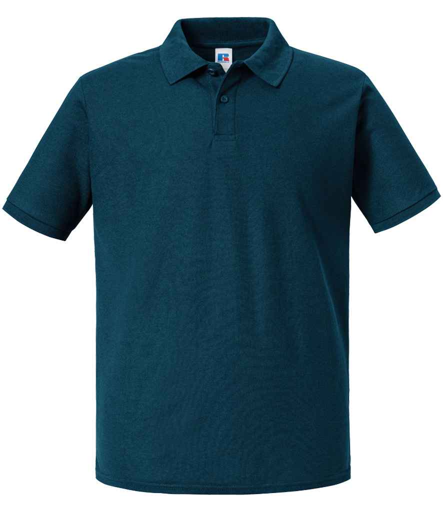Russell Authentic Eco Piqué Polo Shirt | Petrol Blue