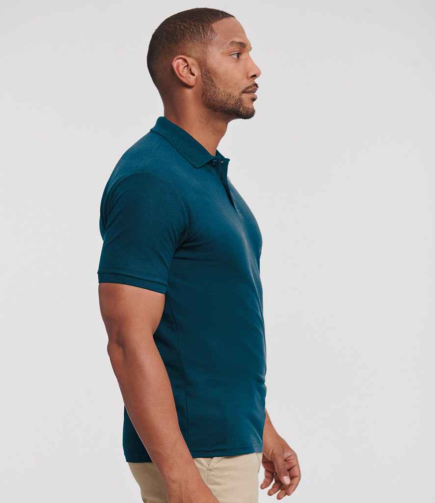 Russell Authentic Eco Piqué Polo Shirt | Petrol Blue