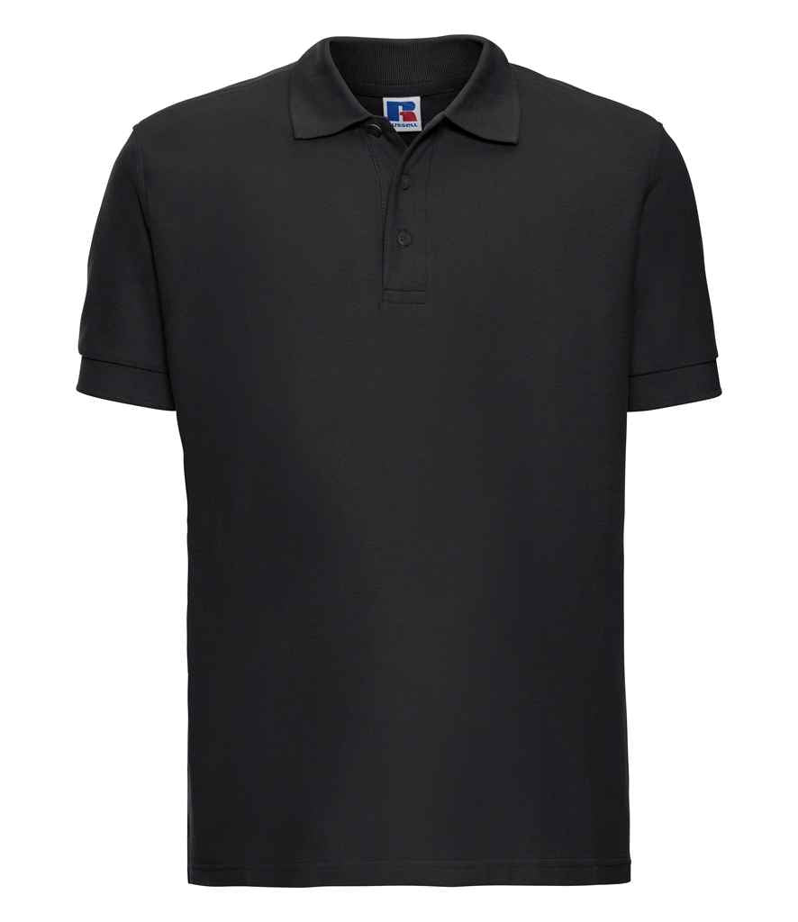 Russell Ultimate Cotton Piqué Polo Shirt | Black