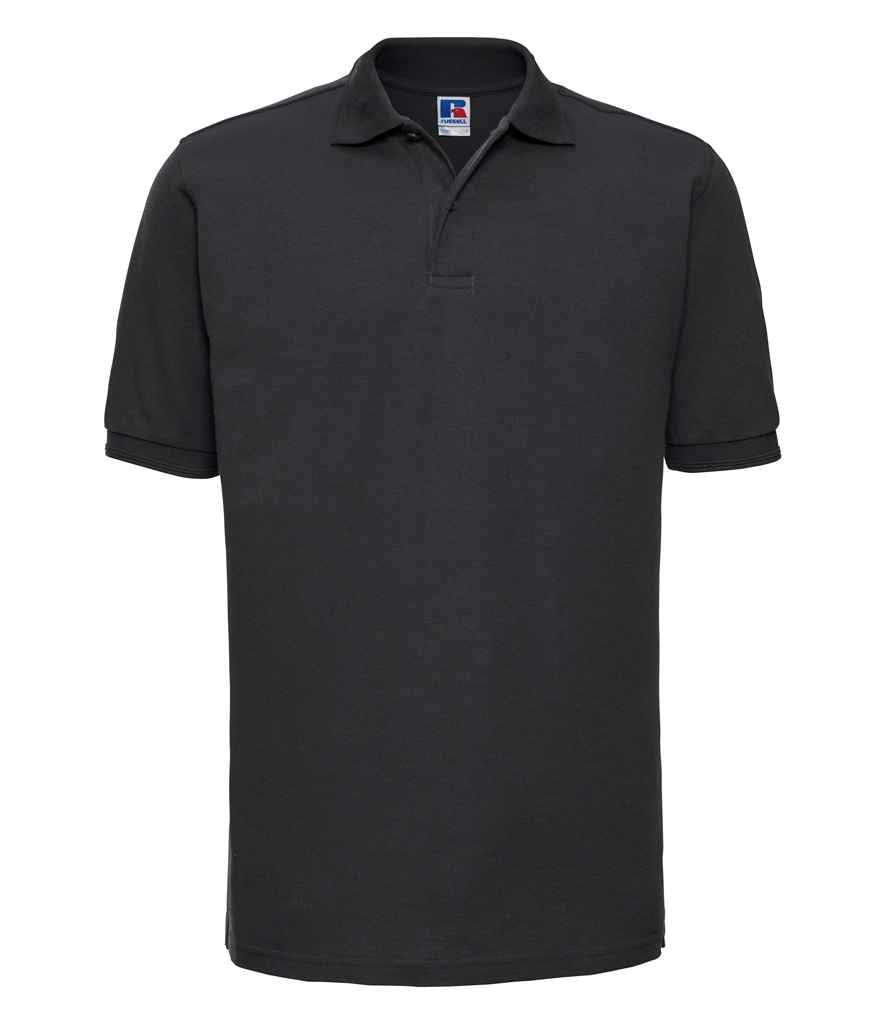 Russell Hardwearing Poly/Cotton Piqué Polo Shirt | Black