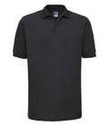 Russell Hardwearing Poly/Cotton Piqué Polo Shirt | Black