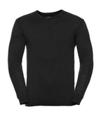 Russell Collection Cotton Acrylic V Neck Sweater | Black