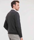 Russell Collection Cotton Acrylic V Neck Sweater | Charcoal Marl