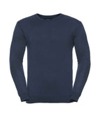 Russell Collection Cotton Acrylic V Neck Sweater | French Navy
