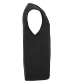 Russell Collection Sleeveless Cotton Acrylic V Neck Sweater | Black
