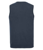Russell Collection Sleeveless Cotton Acrylic V Neck Sweater | French Navy