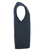 Russell Collection Sleeveless Cotton Acrylic V Neck Sweater | French Navy