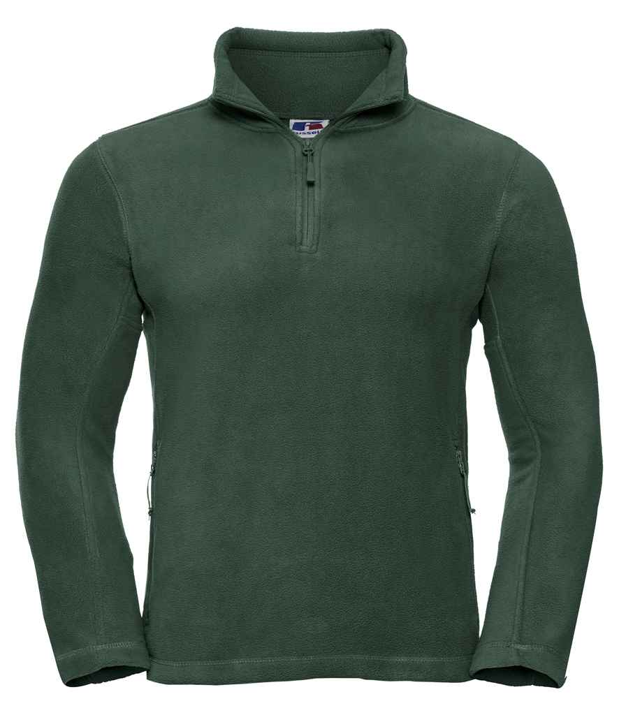 Russell Zip Neck Outdoor Fleece | Bottle Green