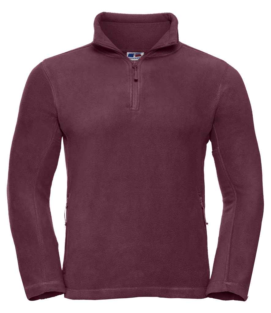 Russell Zip Neck Outdoor Fleece | Burgundy