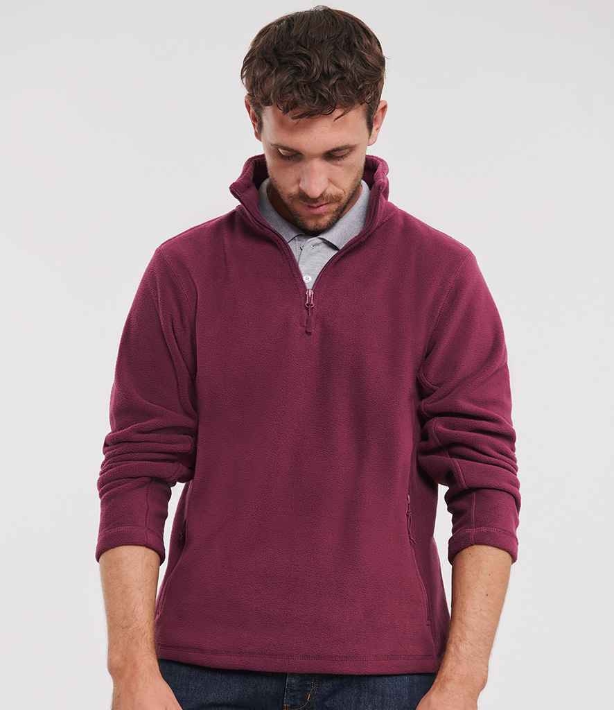 Russell Zip Neck Outdoor Fleece | Burgundy