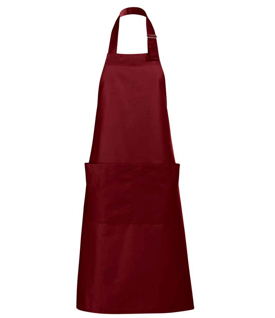 SOL'S Gala Long Bib Apron | Burgundy