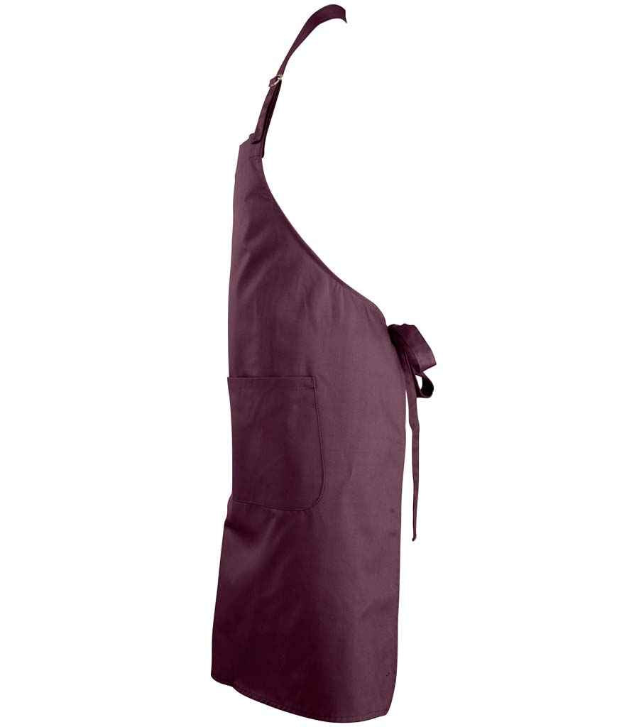 SOL'S Gala Long Bib Apron | Burgundy