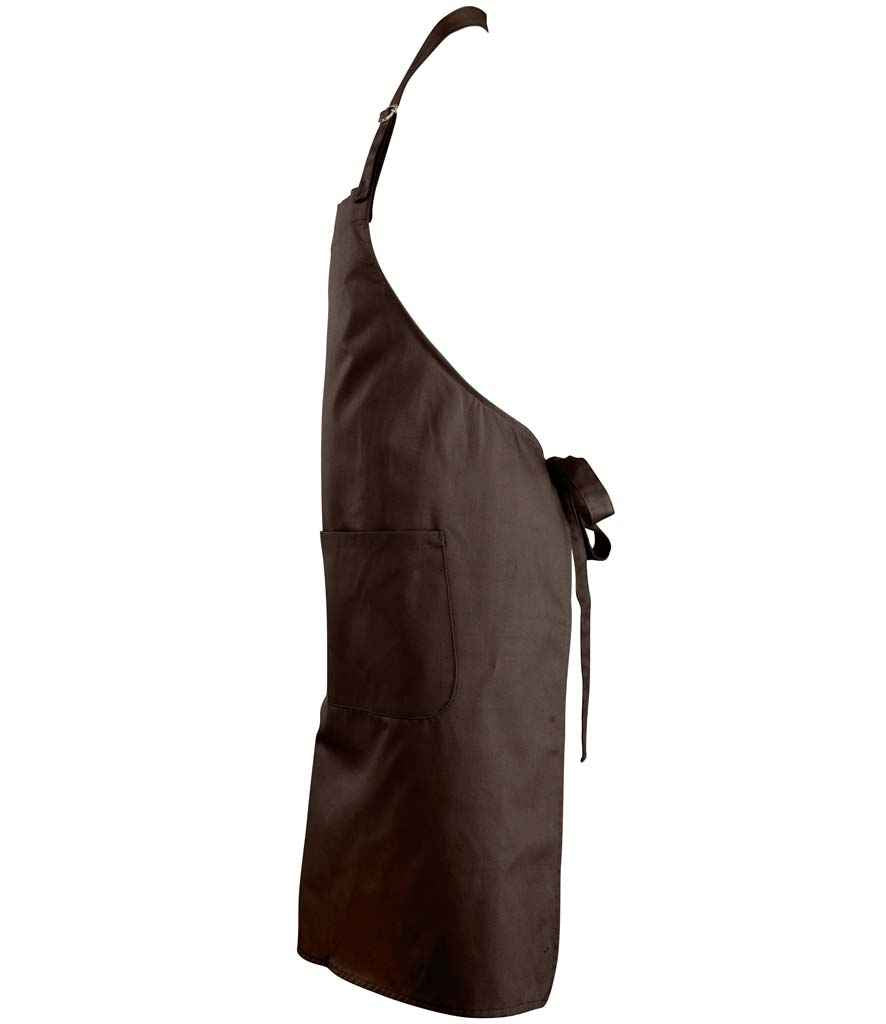 SOL'S Gala Long Bib Apron | Chocolate