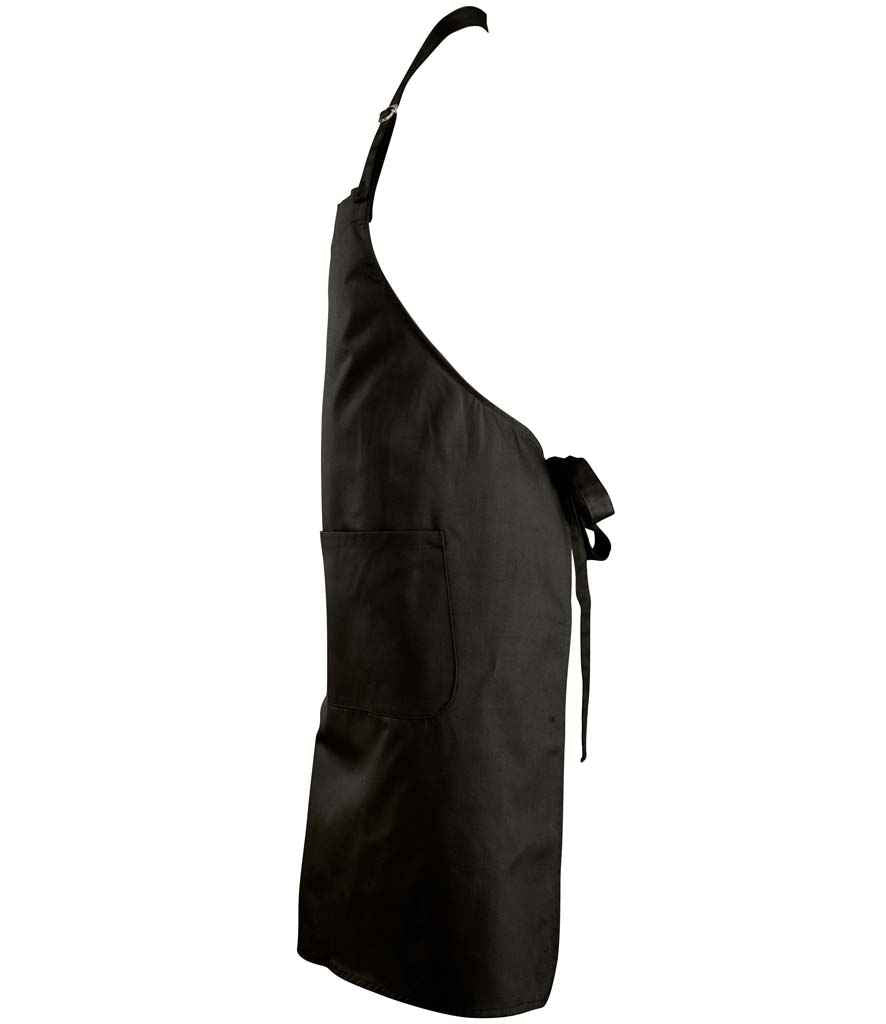 SOL'S Gala Long Bib Apron | Deep Black