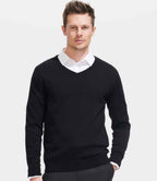 SOL'S Galaxy Cotton Acrylic V Neck Sweater | Black