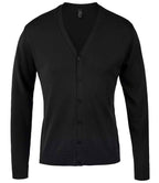 SOL'S Golden Cotton Acrylic V Neck Cardigan | Black