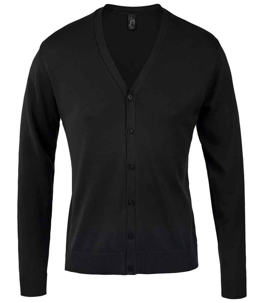 SOL'S Golden Cotton Acrylic V Neck Cardigan | Black